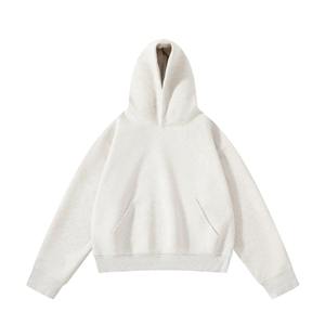 <b>Men's</b> Solid Color Hooded <b>Pullover</b> Fleece Sweatshirt Regular Sleeve Autumn Knitted Unlined Plain Dyed Design - Product Image 5