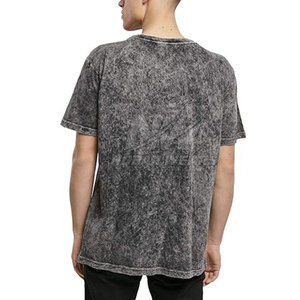 T-shirt homme délavé à l'acide, tissu durable avec une coupe confortable, idéal pour un usage quotidien décontracté, style streetwear et tenue décontractée. - Product Image 4