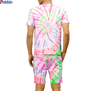 Conjunto de Pantalones Cortos Deportivos Tie Dye para Hombre, Colección de Verano, Logotipo Personalizado, Estilo Nacional, Cómodo y Transpirable, Unisex - Product Image 2