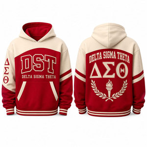 Sudadera con Capucha Unisex con Letras Griegas Rojas 1913, Estampado Delantero y Trasero, Informal, de Invierno, Bordada, de Forro Polar - Product Image 4