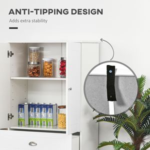 "Aluminum Freestanding <b>Pantry</b> with 2 Double Doors & Adjustable Hinge Drawers for <b>Kitchen</b> Storage" - Product Image 6