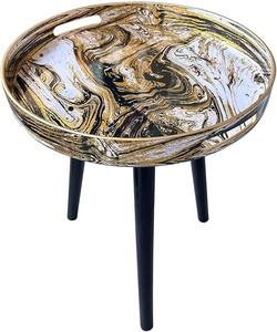 Tables basses gigognes rondes en bois de manguier, artisanales, pour salon et chambre, pour hôtels, au design unique et élégant - Product Image 1