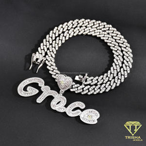 Colgante de Diamante Cultivado en Laboratorio de Primera Calidad con Diseño de Nombre Personalizado con Incrustaciones de Diamantes, Joyería Hip Hop de Lujo - Product Image 6