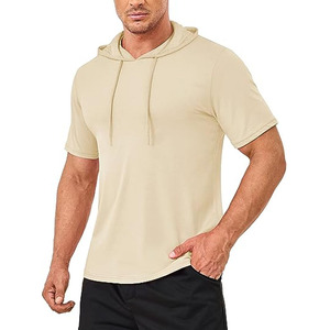 Sweat-shirts à capuche à manches courtes pour hommes, en coton léger - Product Image 3