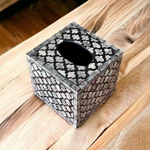 Porte-boîte à mouchoirs en mosaïque de nacre, parfait pour la table, le comptoir, le salon, la chambre, la salle de bain et la décoration de maison de luxe - Product Image 4