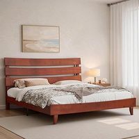 Lit king size en bois massif sculpté, fait main, avec rangement, style rustique, de qualité supérieure, pour chambre à coucher.