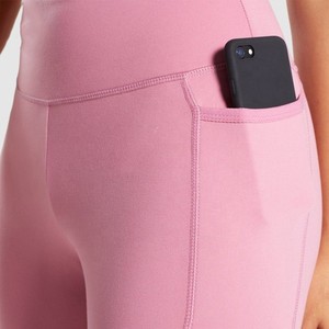 Women's Mid Waist <b>Ankle</b>-<b>Length</b> Pink <b>Leggings</b> Compression Breathable Lightweight Stretch Knitted Fabric Casual Style All Seasons - Product Image 3