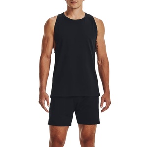 Camiseta sin mangas de entrenamiento para hombre, de largo extendido, con dobladillo caído, ajuste seguro, ecológica, de secado rápido, antipilling, antipreensión, para máxima movilidad - Product Image 1