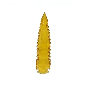 Synthetic Yellow Citrine Obsidian Glass Arrowhead 5-6 Inch <b>Large</b> Hand Carved Polished Crystal <b>Stone</b> Reiki Feng Shui Home Decor - Product Image 3