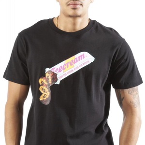 Camiseta de Hombre con Estampado de Helado Negro, Manga Corta, Cuello Redondo, Corte Regular, Algodón Jersey, Transpirable, Ligera, Estilo Urbano para Verano - Product Image 2