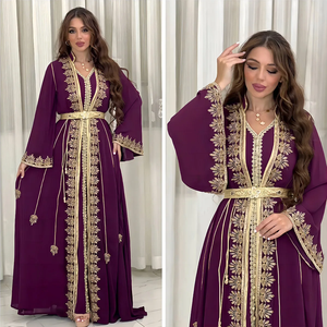 Vestidos de Fiesta Bordados para Mujeres Musulmanas Eid, Conjunto de 2 Piezas, Jalabiya, Ramadán, Islam, Vestidos Árabes, Túnica Marroquí, Dubái, Abayas, Caftán - Product Image 2