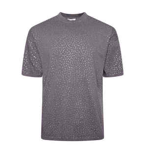 T-shirt orné de strass, au design étincelant, en coton doux, coupe confortable, idéal pour les soirées et le streetwear. - Product Image 1