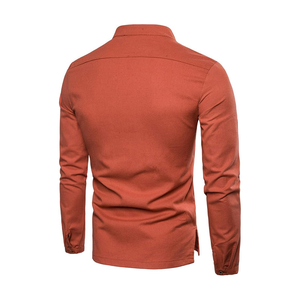 Chemises de sport pour hommes, coupe classique, en coton tricoté, imprimées en sérigraphie, à manches longues, boutonnées - Product Image 5