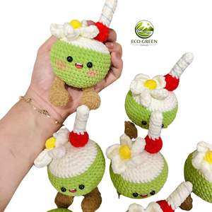 Llavero hecho a mano con forma de coco, adorno para bolso, hecho de lana - Product Image 6