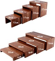 Ensemble de supports de buffet en bois massif avec logo personnalisé, supports de présentation pour aliments, blocs de présentation pour hôtels, restaurants, traiteurs, vente en gros