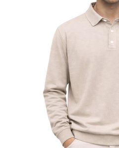 Sudadera Polo Personalizada para Hombre, Color Beige, Manga Larga, Mezcla de Algodón Suave, Estilo Casual, Cuello Clásico, Ropa de Invierno, Fabricante - Product Image 4