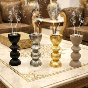 Quemador de Incienso de Metal Acanalado para Bakhoor, Soporte de Fragancia Árabe Oud, Decoración de Lujo para Mesa de Boda y Ramadán, Venta al por Mayor para Exportación - Product Image 5