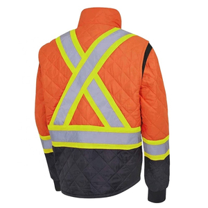 Chaqueta de Seguridad de Alta Visibilidad Clase 2 con Franjas Reflectantes Amarillas y Naranjas, con Bolsillos y Cierre de Cremallera - Product Image 2