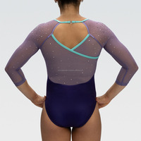 Nouveauté, justaucorps de danse en strass de haute qualité, vente en gros, justaucorps de gymnastique rythmique en spandex pour enfants, élégant et confortable