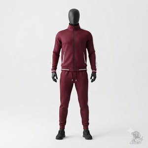 Conjunto Deportivo para Hombre con Cremallera, Chaqueta de Manga Larga Elástica y Pantalones a Juego, Ropa Deportiva Cómoda para Alto Rendimiento Atlético - Product Image 1