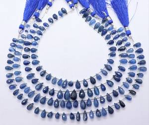 AAA Natural <b>Blue</b> Kyanite Faceted Teardrop Shape <b>Beads</b> Necklace 5x7-5x9MM Kyanite Gemstone <b>Beads</b> 9 Inch Drop Shape Kyanite <b>Beads</b> - Product Image 1