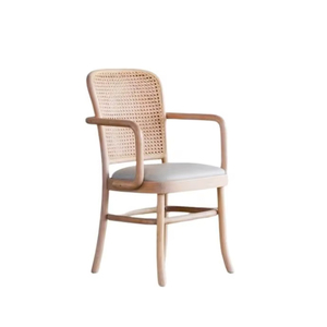 เก้าอี้ทานข้าวไม้สักแท้หวายทนทาน ดีไซน์ทันสมัยเรียบง่าย สำหรับใช้ภายในบ้าน เฟอร์นิเจอร์อพาร์ทเมนท์ โรงแรม - Product Image 1