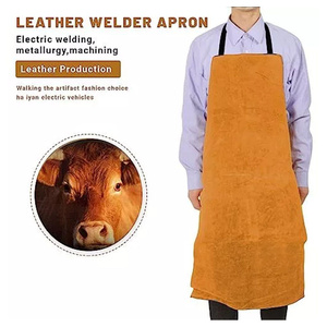 New Design Plain Sleeveless Cowhide Split <b>Leather</b> Welding <b>Apron</b> Heat Spark Resistant High Performance Flame Retardant Custom - Product Image 2
