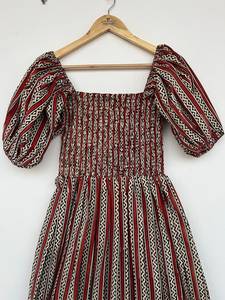 Women's Girls' Pure Cotton Maxi Dress Indian Block Print Casual Summer Evening Party Trendy New Wholesale Long Midi Dress - Product Image 2