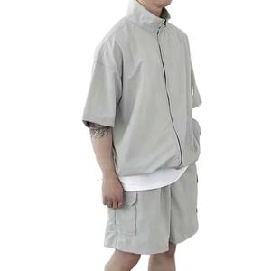 T-shirt et short de sport pour homme, style streetwear, en velours, avec fermeture éclair, motif 3D écologique, pour l'hiver - Product Image 2