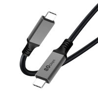 Cable USB4 Tipo-C a Tipo-C con Blindaje Trenzado de Aleación de Aluminio y Cubierta de PVC/Nylon, 8K a 60Hz, 80Gbps, 240W, Carga Rápida, Transferencia de Datos para Computadora