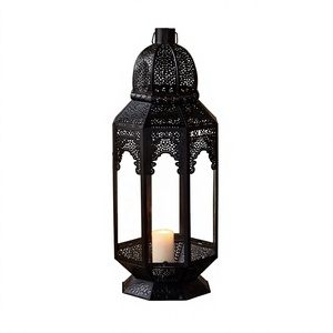 Fabricants de décorations du Ramadan 2027, lanternes marocaines en métal noir de différents styles - Product Image 2