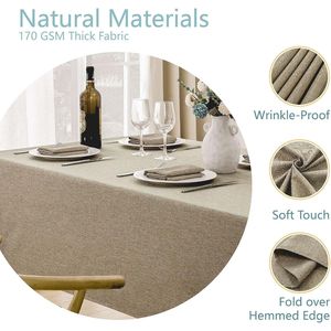 Set di 2 Tovaglie Rettangolari 52x70 Pollici, Resistenti all'Acqua, Antimacchia, in Tessuto Lino Texturizzato, Lavabili, Decorative - Product Image 4