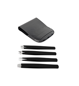 Juego de pinzas para cejas más vendido, juego profesional de pinzas de acero inoxidable de 4 piezas para hombres y mujeres con estuche. - Product Image 6