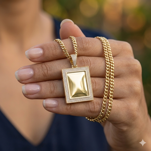 Luxury <b>Solid</b> <b>Gold</b> Square Moissanite <b>Pendant</b> Bezel Setting 925 <b>Solid</b> Silver <b>Pendant</b> Charm Breastmilk Keepsake Fine Jewelry - Product Image 2
