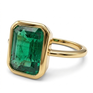Anillo de Diamante Cultivado en Laboratorio con Corte Esmeralda en Oro Amarillo de 18K |   Anillo Solitario de 2.25 CT - Product Image 6