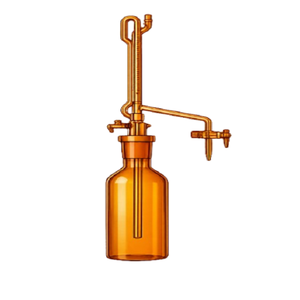 Burette automatique Amber Classe B avec soufflet en caoutchouc et robinet en verre, verrerie volumétrique de laboratoire - Product Image 1