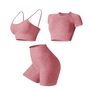 ชุดโยคะสำหรับผู้หญิงขายส่ง ชุดออกกำลังกาย เสื้อผ้ากีฬาคุณภาพพรีเมียม เสื้อชั้นในกีฬาและกางเกงเลกกิ้ง ชุดออกกำลังกายสำหรับการฝึกซ้อม - Product Image 3