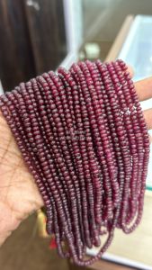 AAA Red <b>Ruby</b> Smooth Rondelle Beads 4mm to 5mm Natural <b>Ruby</b> 16 Inches Strands Loose Gemstone Beads for Jewelry Making Wholesale - Product Image 5