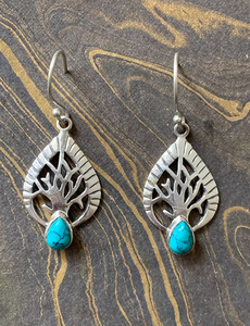 Boucles d'oreilles pendantes artisanales en turquoise, argent sterling 925, bijoux élégants de style bohème - Product Image 3