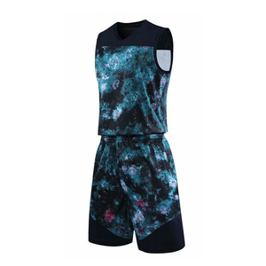 Ensemble de maillots de basket-ball sublimés personnalisés pour hommes, sans manches, col en V, polyester respirant, vêtements de sport pour toutes les saisons - Product Image 2