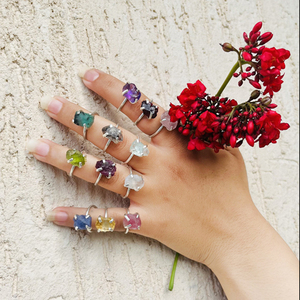 Top Quality Natural Raw Tanzanite Handmade <b>Statement</b> <b>Ring</b> 925 Sterling <b>Silver</b> Prong Setting Open Adjustable <b>Ring</b> Present for Her - Product Image 4