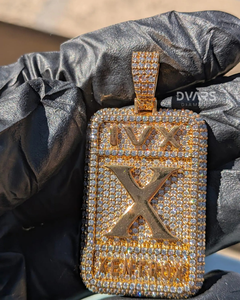 Pendentif Moissanite Lettre Personnalisée, Bijoux Hip Hop Personnalisés, Pendentif Ice Out Box, Collier Lettre Personnalisée, Pendentif Prénom Personnalisé - Product Image 1