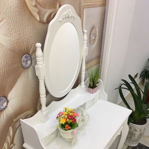 Modern Concise White Dresser with 4 Drawers and 360 Degree Rotation Removable Mirror <b>Makeup</b> <b>Vanity</b> - Product Image 3