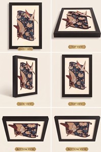 Décoration murale en bois encadrée, oiseaux et fleurs sculptés, décoration traditionnelle pour salon - Product Image 4