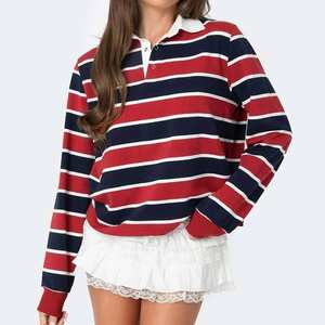 เสื้อโปโลแขนยาวลายทางสำหรับเล่นรักบี้และฟุตบอล รุ่นใหม่ล่าสุดสำหรับฤดูหนาว - Product Image 1