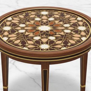 Traditional Brown Meena Wooden <b>Stool</b> – Handcrafted <b>Round</b> Decorative Tripod Accent <b>Stool</b> - Product Image 5