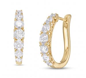 <b>Hoops</b> Earrings Diamond Earrings Gold and <b>Silver</b> Earrings Natural and Lab Grown Diamonds Earrings <b>Hoops</b> Fine Jewelry for Women - Product Image 2