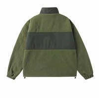 Veste d'hiver pour homme à blocs de couleur, chaude, zippée, à manches longues, col montant, style décontracté, en polaire et coton matelassé