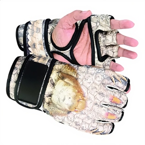 Gants de boxe MMA professionnels en cuir avec doublure intérieure épaissie pour fermeture – Légers, respirants, séchage rapide, unisexe - Product Image 1