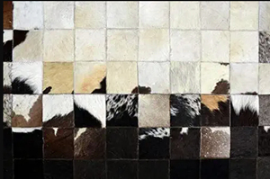 Tapis rond en patchwork de peau de vache, style moderne, avec dos antidérapant en caoutchouc, décoration de salon - Product Image 3